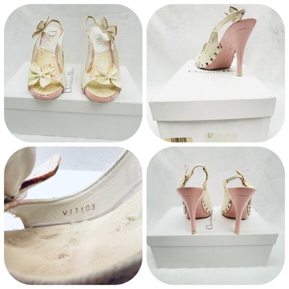 Auc Dior Monogram Vintage Diorissimo Pink Slingback/Sandals IT 36,5 US 6,5 - Picture 15 of 15